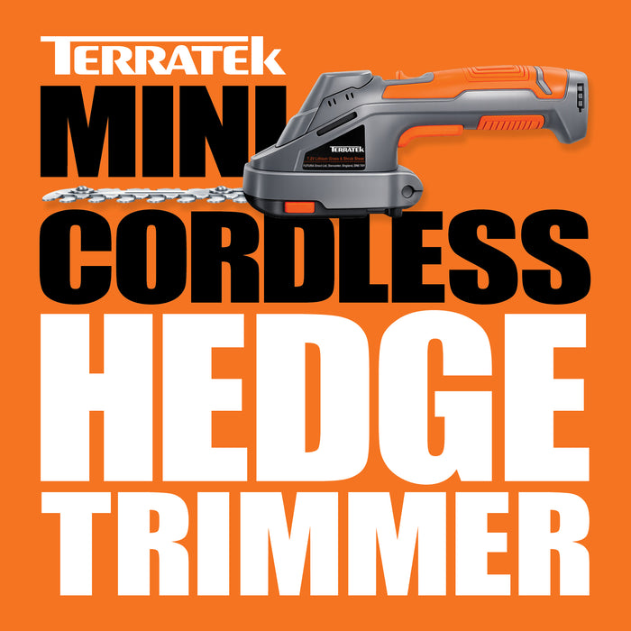 Terratek Terratek Cordless Hedge Trimmer | 7.2V 2-in-1 Battery Hedge Cutter