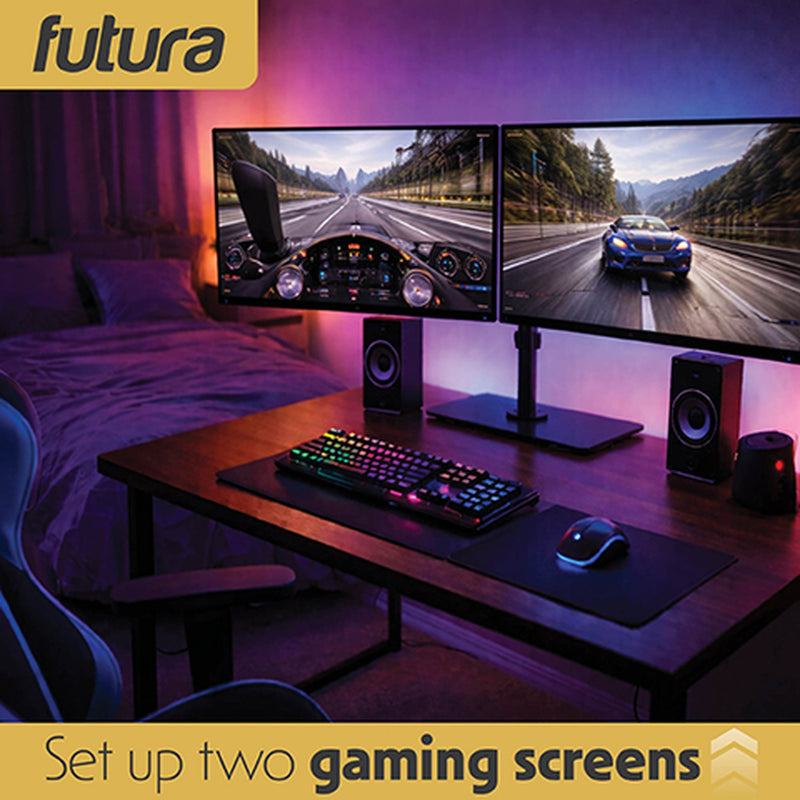 Futura Dual Monitor Stand 13 to 32 Inch | Freestanding Mount Supports 8kg
