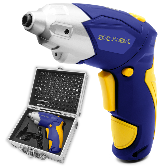 Skotek Cordless Electric Screwdriver 3.6V and 102Pc Screwdriver Drill Bit Accessory Kit