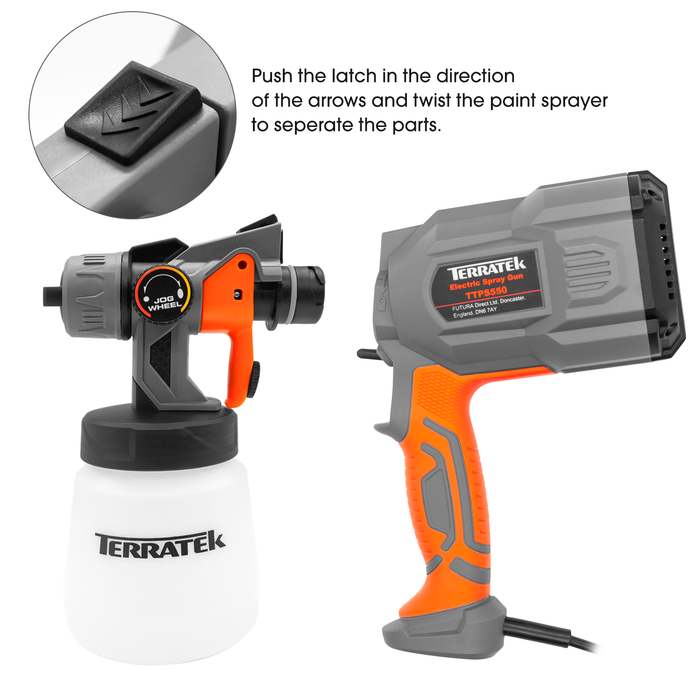 Terratek Paint Sprayer 550W DIY Electric Spray Gun with 3 Spray Patterns