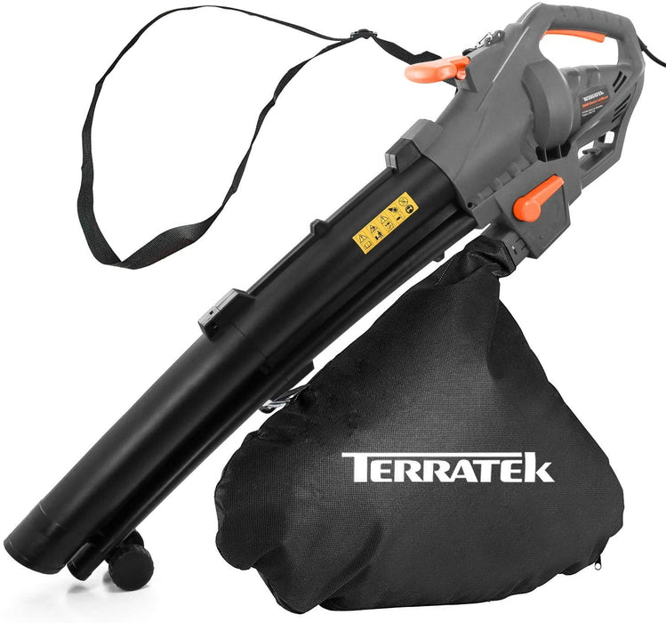 Terratek 3000W 35L Leaf Blower Garden Vacuum and Shredder, 10m Cable
