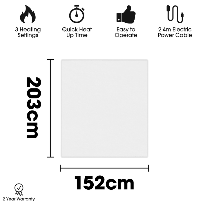 Futura Direct Dreamcatcher King Size Electric Blanket Luxury Polyester King Size Bed 203 x 152cm