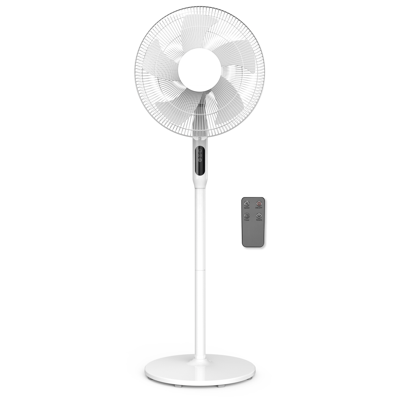 Futura Direct Futura White 16inch Oscillating Pedestal Standing Fan, Remote & Timer