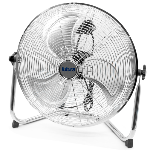 Futura Direct High Velocity Floor Fan Large 20 Inch 50cm 110W Max Power Chrome Fan