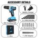 Futura Direct Naerok 20V Cordless Drill Driver with 13pc Drill Bit Accessory Kit