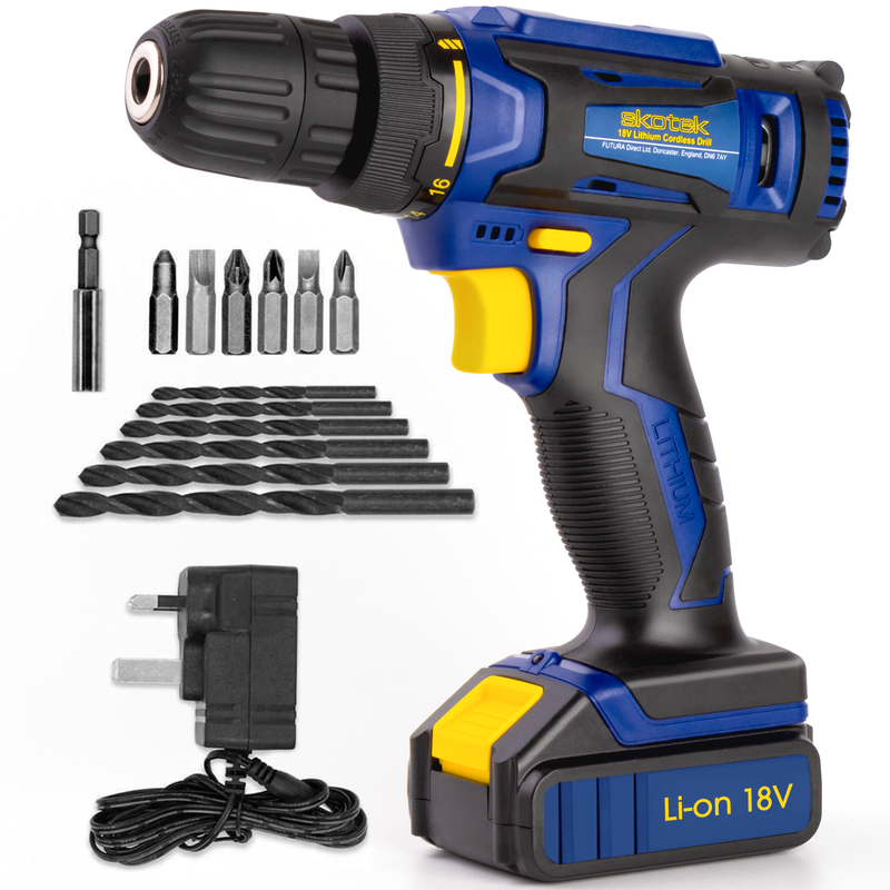 Futura Direct Skotek 18V Cordless Drill Screwdriver Set