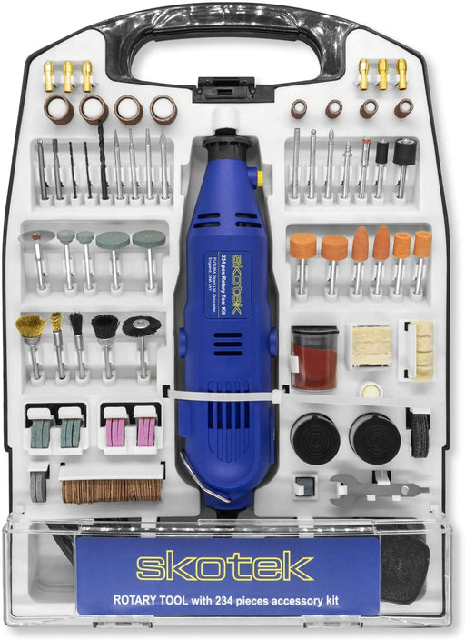Futura Direct Skotek Rotary Tool Kit 135W with 234pc Accessory Set & Storage Case, Variable Speed 8000-33000rpm, Ideal for DIY, Woodwork & Hobby Craft, Dremel Compatible
