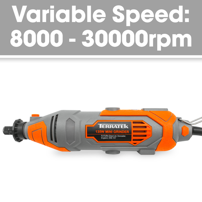 Futura Direct Terratek Rotary Multi Tool Kit 135W with 80pc Accessory Set & Storage Case